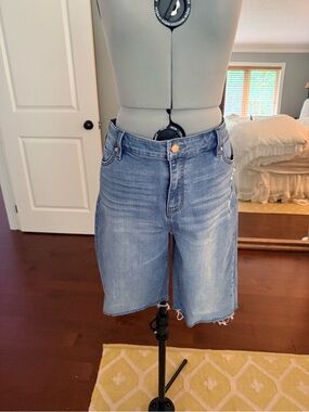 Los Angeles Apparel Light Blue Denim Bermuda Shorts